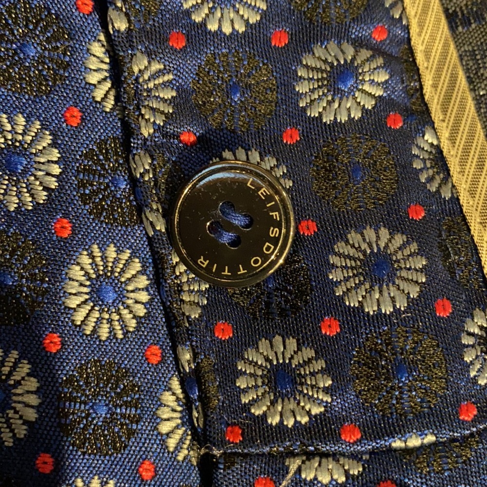 Anthropologie Leifsdottir blue patterned cropped pants - Picture 6 of 14
